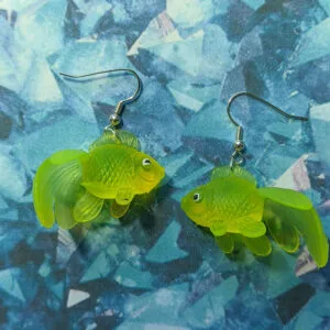 Bluebubble Something Fishy Drop Earrings – Rose Gold Plated, Novelty Kitsch Fish Charm, Fun & Cute For Her