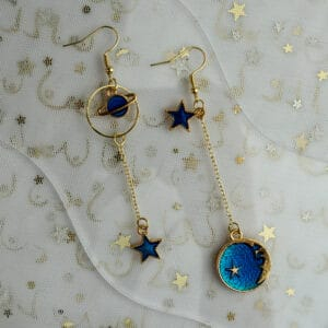 galaxy gold hoop chain star dangle