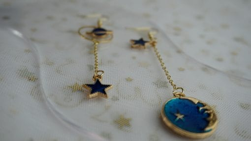 galaxy gold hoop chain star dangle