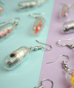 People Pill Earrings- Little capsule tablet style drugs medication miniature mini toy dollhouse doll kidcore kitsch and y2k style Earring earrings jewellery rave raver raving disco clubbing festival wear neon y2k clubwear hand made handmade cybertwee neon clubkid carnival streetstyle harajuku street style cyber kinderwhore techno basement underground urban klub kitsch party kei Altboy alternative style alt fashion clowncore aesthetic eboy egirl goblincore goth style grudge jfashion kidcore party kei pastel goth punk boy girl style queer LGBT shop business scenecore rainbowcore sterling silver clip ons