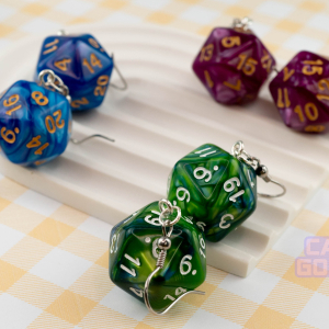 D20 Dice Earrings - D&D Dungeons and Dragons Purple, Blue, Green, Magenta Gold Gaming Board Game RPG Jewellery D20 Quirky Jewellery Handmade
