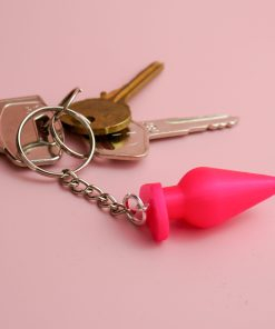 Heart Butt Plug keychain key chain charm - Neon Pink Love Sex Toys Naughty Valentines Day Hen Party 3D Printed Cheeky Fetish Sex Positive