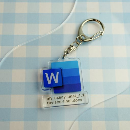 Word earrings dangle - Essay Uni University Back To School Acrylic Gift Quirky Relatable Icon Logo File Nerd Assignment Blue Keys