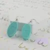 Estrogen Tablet Earrings - Trans Transgender Women LGBTQ+ LGBT Yassification Pride Femme Non Binary Queer Lesbian Teal Blue 3D Printed
