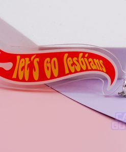 Let's Go Lesbians Earrings - Hot Wheels Meme Billy Eichner Acrylic Red Yellow LGBTQ+ Queer Pride Quirky Dangle Earring earrings jewellery rave raver raving disco clubbing festival wear neon y2k clubwear hand made handmade cybertwee neon clubkid carnival streetstyle harajuku street style cyber kinderwhore techno basement underground urban klub kitsch party kei Altboy alternative style alt fashion clowncore aesthetic eboy egirl goblincore goth style grudge jfashion kidcore party kei pastel goth punk boy girl style queer LGBT shop business scenecore rainbowcore sterling silver clip ons