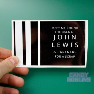 John Lewis Scrap Sticker - Slap UK Britain Fight Novelty Meme Durable Waterproof Vinyl Candy Goblins