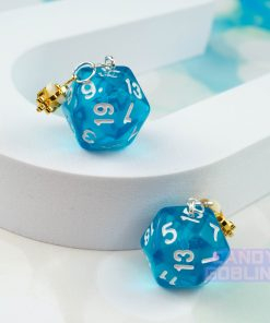 Transparent D20 Earrings - Green, Blue, D&D Dungeons and Dragons Gaming Board Game RPG Jewellery D20 Quirky Jewellery Handmade
