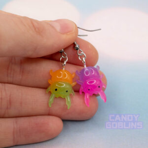 Beetle Earrings - Mismatch Bug Insect Colourful Pastel Bright Kidcore Funky Lightweight Handmade UK