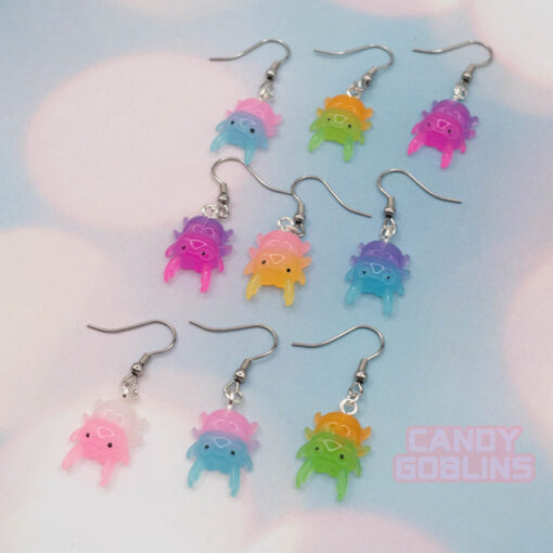 Beetle Earrings - Mismatch Bug Insect Colourful Pastel Bright Kidcore Funky Lightweight Handmade UK