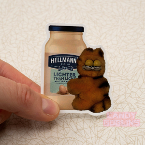 Garfield Mayonnaise Sticker - Garf Hellmann Mayo Cat Meme Stickers Stationery
