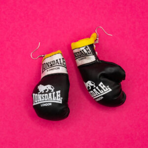 Boxing Glove Earrings - Mini Boxer Gift Novelty Sports Lonsdale MMA Fighting Oversized Jewellery