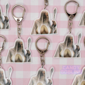 Gandalf Big Naturals Keychain - LoTR Lord of the Rings Meme Grey White Jewellery Fandom Big Boobs Ian Mckellen Queer Keychains