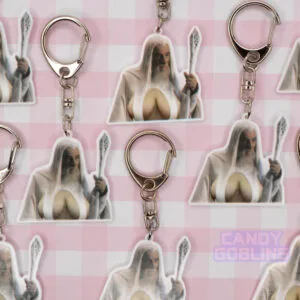 Gandalf Big Naturals Keychain - LoTR Lord of the Rings Meme Grey White Jewellery Fandom Big Boobs Ian Mckellen Queer Keychains