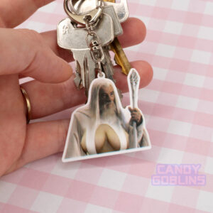 Gandalf Big Naturals Keychain - LoTR Lord of the Rings Meme Grey White Jewellery Fandom Big Boobs Ian Mckellen Queer Keychains