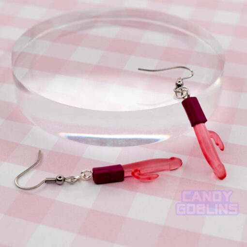 sex toys toy rabbit vibrator vibe quirky earrings earring jewellery kink kinky novelty hen party joke novelty