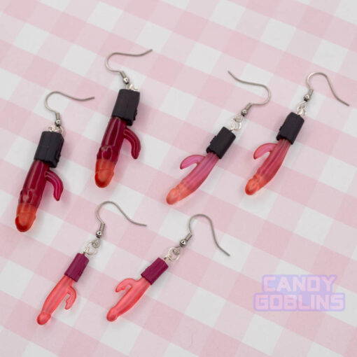 sex toys toy rabbit vibrator vibe quirky earrings earring jewellery kink kinky novelty hen party joke novelty