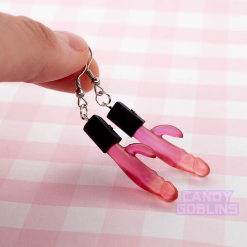 sex toys toy rabbit vibrator vibe quirky earrings earring jewellery kink kinky novelty hen party joke novelty