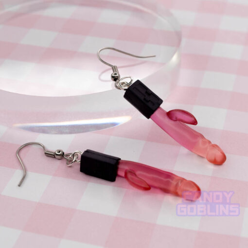 sex toys toy rabbit vibrator vibe quirky earrings earring jewellery kink kinky novelty hen party joke novelty