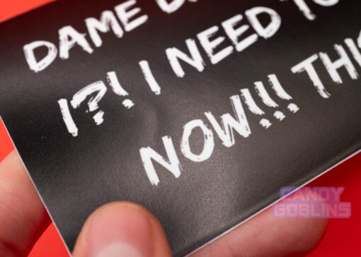 A close up of the texture of our bumper sticker