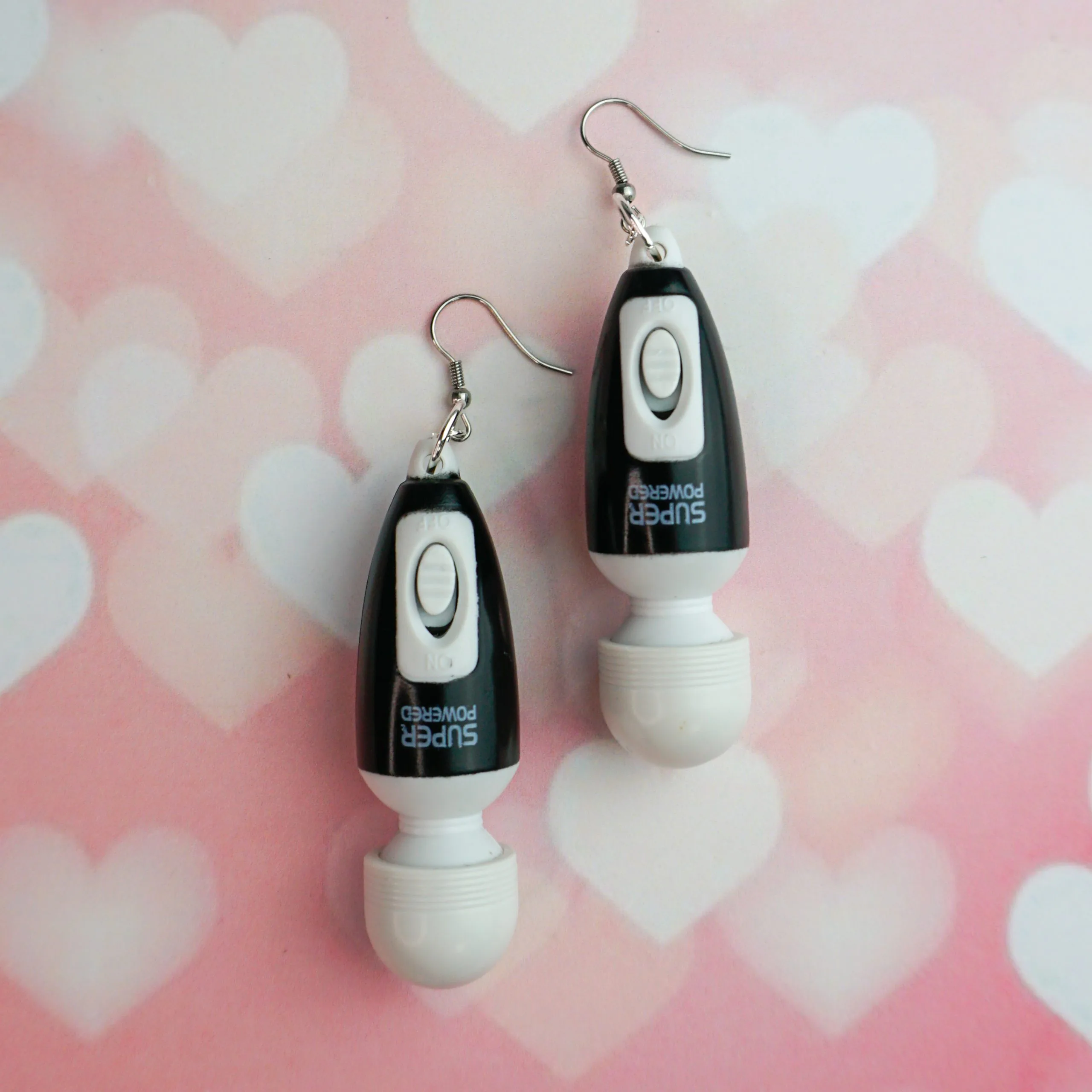 Vibe vibrator sex toy Hitachi magic wand lube blue batteries included quirky feminist sex positive feminism Earring earrings jewellery rave raver raving house party disco clubbing ibiza festival wear neon y2k clubwear hand made handmade cybertwee neon clubkid club kid carnival streetstyle harajuku street style cyber kinderwhore funky groovy techno basement underground urban kidcore kid core clubkid club kid klub goblin goblincore kitsch