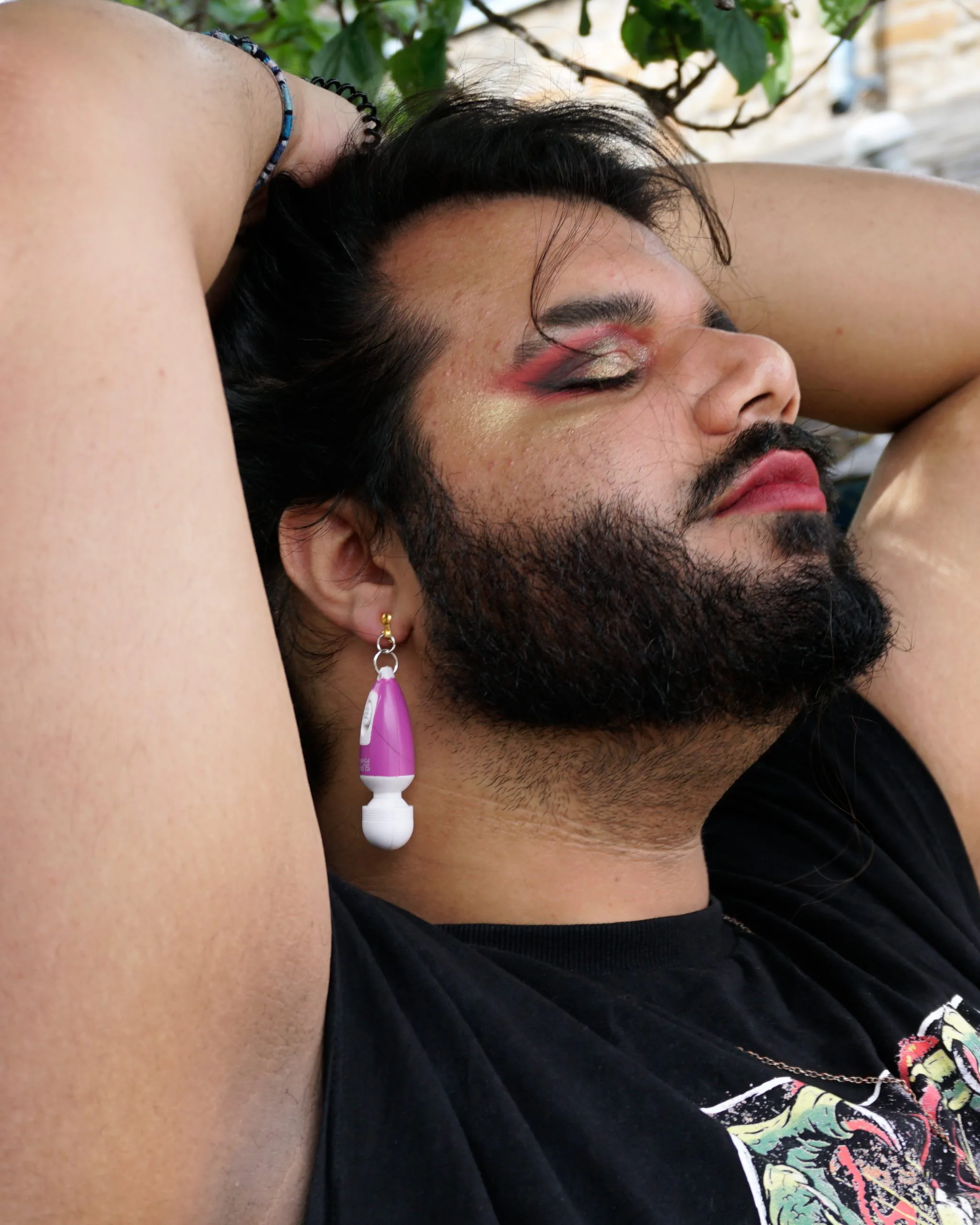 Vibe vibrator sex toy Hitachi magic wand lube blue batteries included quirky feminist sex positive feminism Earring earrings jewellery rave raver raving house party disco clubbing ibiza festival wear neon y2k clubwear hand made handmade cybertwee neon clubkid club kid carnival streetstyle harajuku street style cyber kinderwhore funky groovy techno basement underground urban kidcore kid core clubkid club kid klub goblin goblincore kitsch