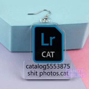 Lightroom Earrings - Photographer Photography Adobe Gift Rude Fuck Swearing Photo Editing Art Relatable Acrylic Quirky Adobe Icon Camera CAT