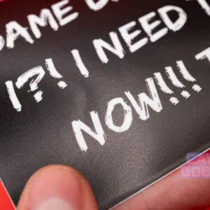 A close up of the texture of our bumper sticker